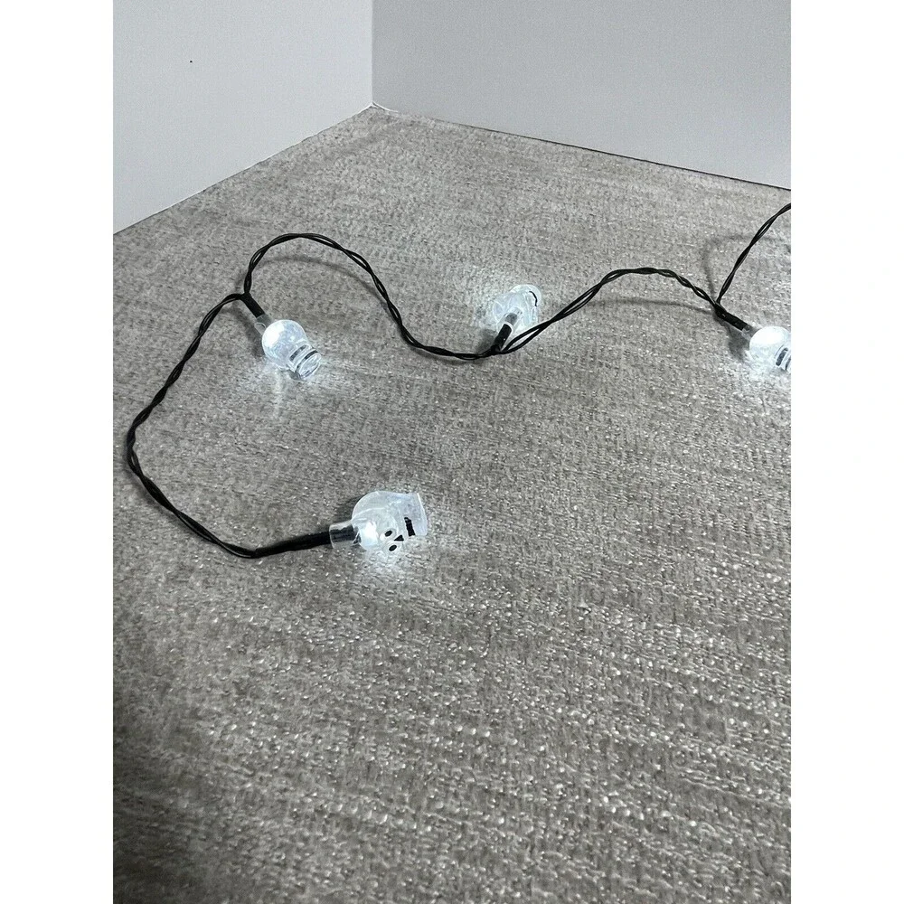 Vintage Halloween Skull Lights White Mold Plastic String Light Covers 20pc